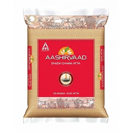 Aashirvaad Shudh Chakki Atta 10Kg - Pure Whole Wheat Flour for Soft Rotis | Basketor