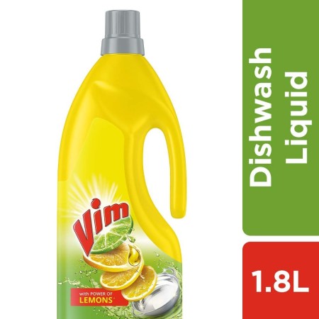 Vim Dish Wash Liquid Lemon Gel Bottle,1.8Ltr